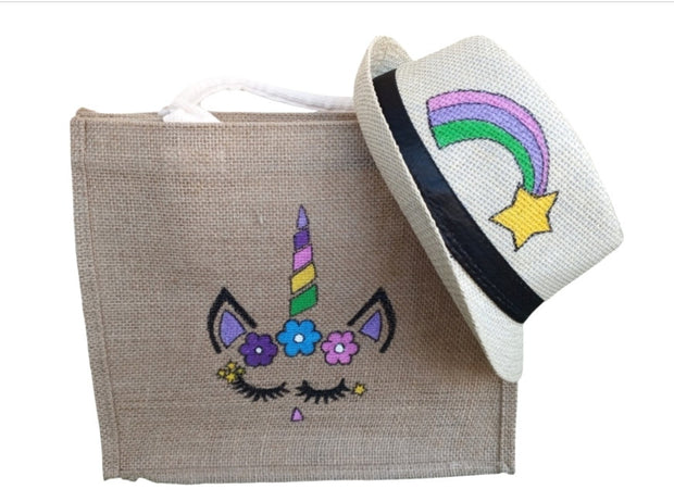 Handi Made Unicorn Beach Set – Kids Bag & Hat