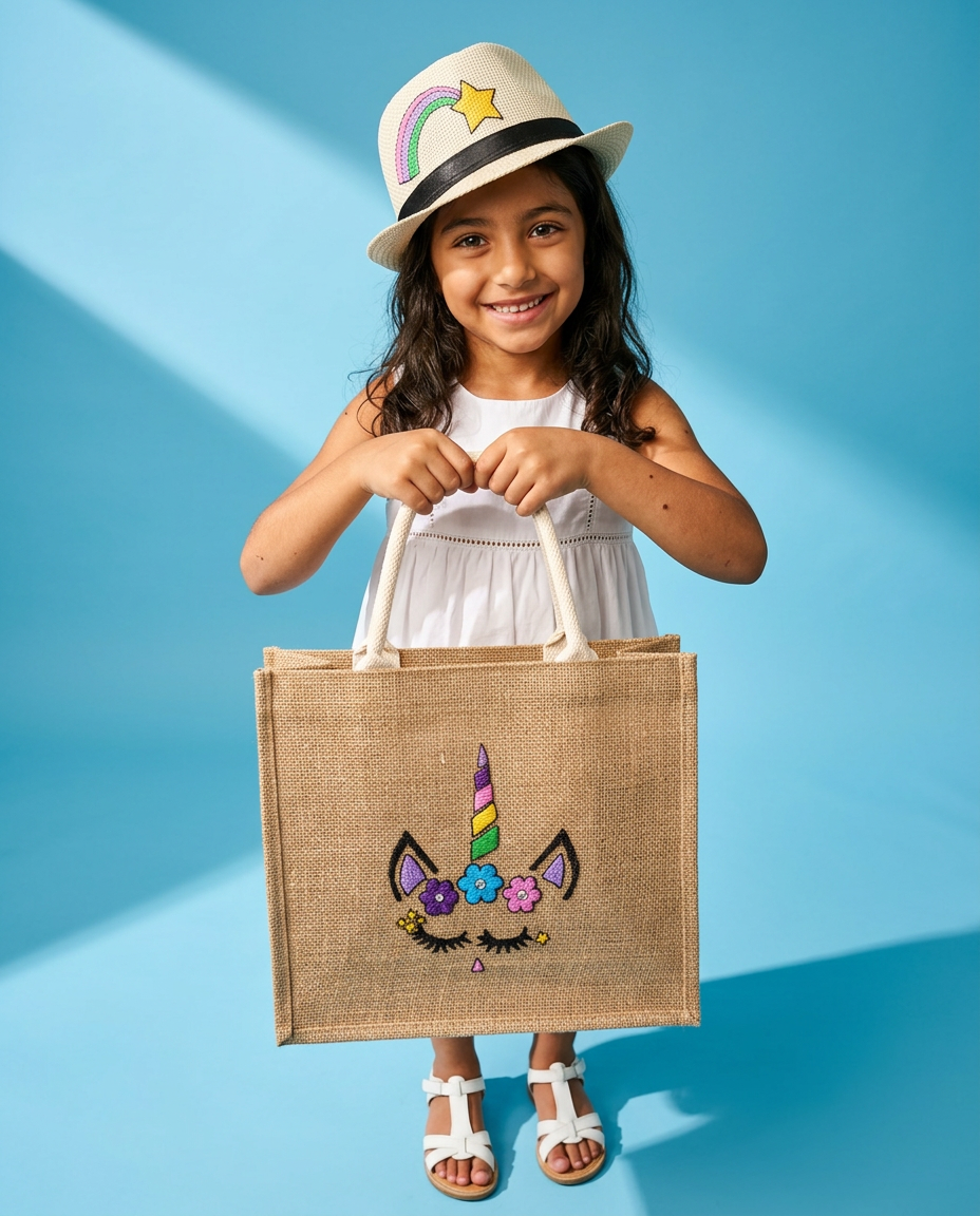 Handi Made Unicorn Beach Set – Kids Bag & Hat