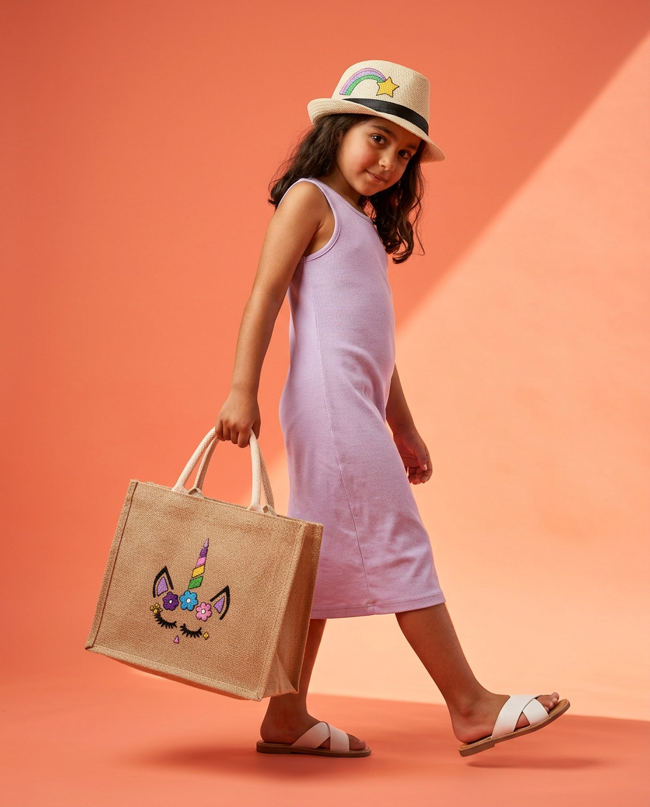 Handi Made Unicorn Beach Set – Kids Bag & Hat