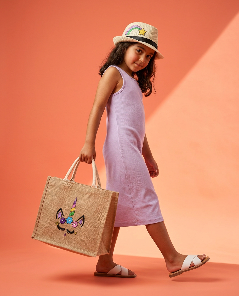 Handi Made Unicorn Beach Set – Kids Bag & Hat