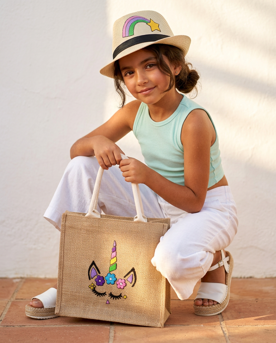 Handi Made Unicorn Beach Set – Kids Bag & Hat