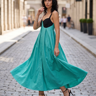 Tendresse Boutique Green & Black Backless Dress