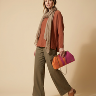 J circle Fushorange Wet-Felted Clutch