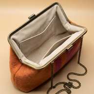 J circle Fushorange Wet-Felted Clutch