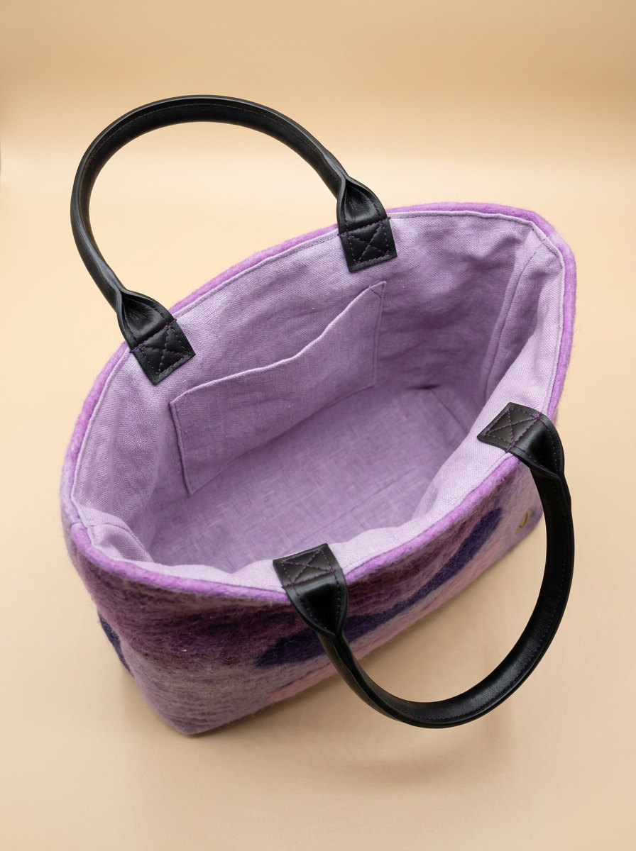 J circle Mauve Wet-Felted Bag