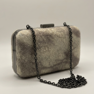 J circle Grey Pattern Wet-Felted Clutch
