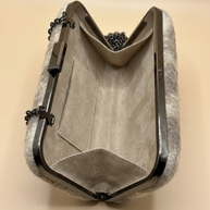 J circle Grey Pattern Wet-Felted Clutch