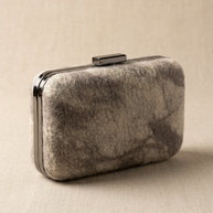 J circle Grey Pattern Wet-Felted Clutch