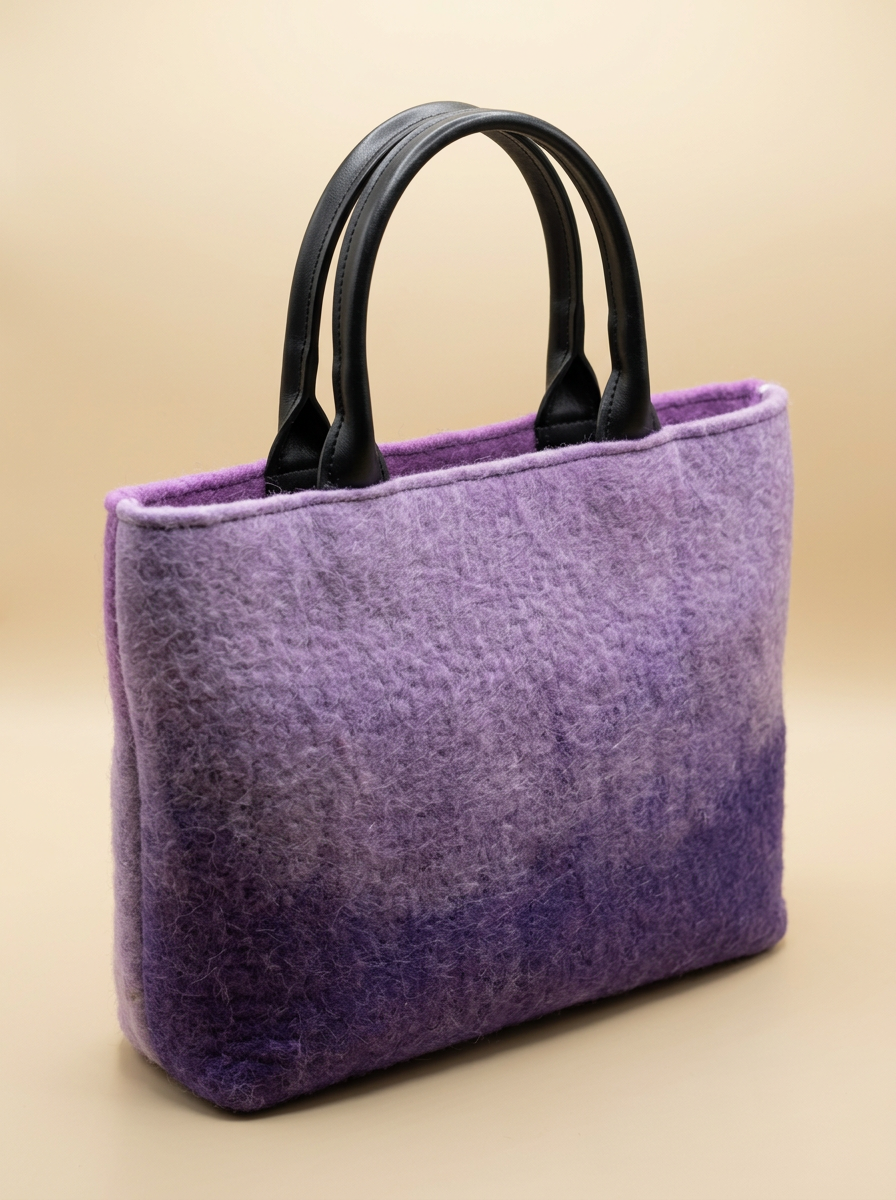 J circle Mauve Wet-Felted Bag