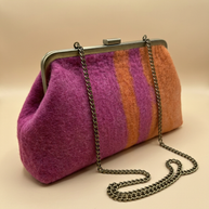 J circle Fushorange Wet-Felted Clutch