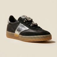 KOAN MJUS Black Leather Silver-Accent Runner