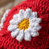 Hush and Stitch Dark Pink Daisy Bucket Hat