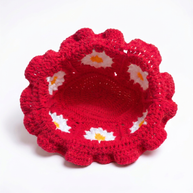 Hush and Stitch Dark Pink Daisy Bucket Hat