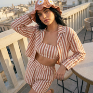 Hush and Stitch Light Brown Daisy Bucket Hat
