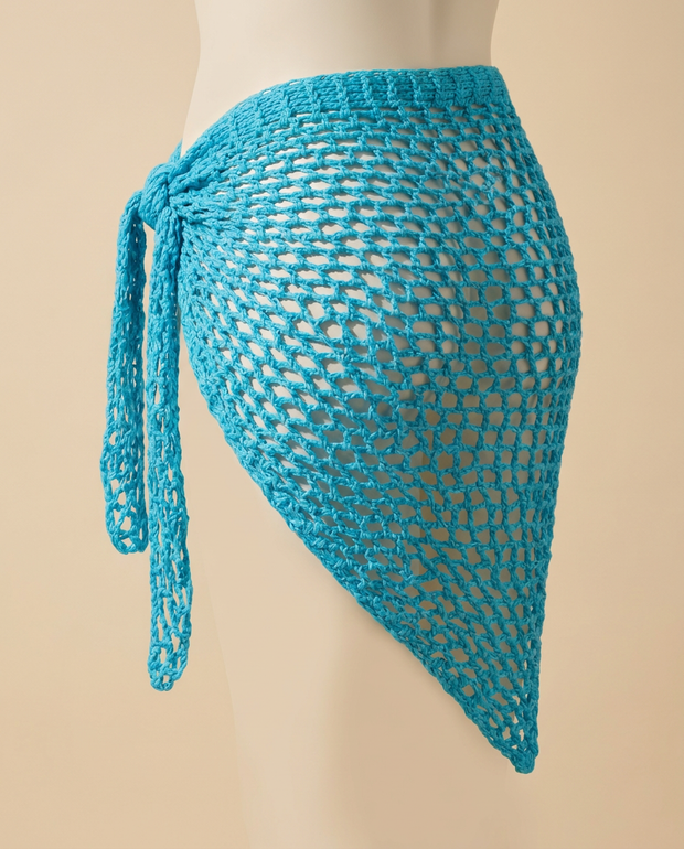 Hush and Stitch Ocean Blue Mesh Cover-Up Wrap