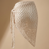 Hush and Stitch Cream Mesh Cover-Up Wrap