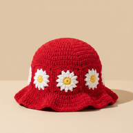 Hush and Stitch Dark Pink Daisy Bucket Hat