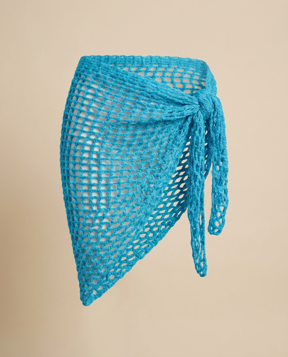 Hush and Stitch Ocean Blue Mesh Cover-Up Wrap