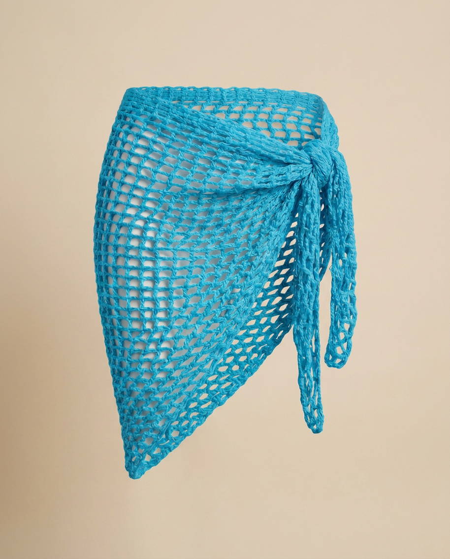 Hush and Stitch Ocean Blue Mesh Cover-Up Wrap