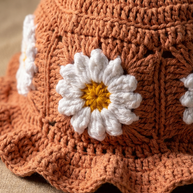 Hush and Stitch Light Brown Daisy Bucket Hat