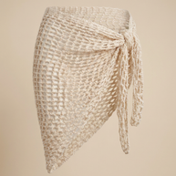 Hush and Stitch Cream Mesh Cover-Up Wrap