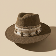 By Rita Raphael Brown Starfish Charm Straw Hat