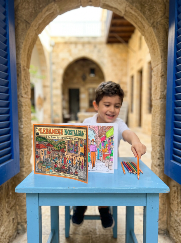 Kids Zone Lebanese Nostalgia: The Golden Era Coloring Experience - Box Set