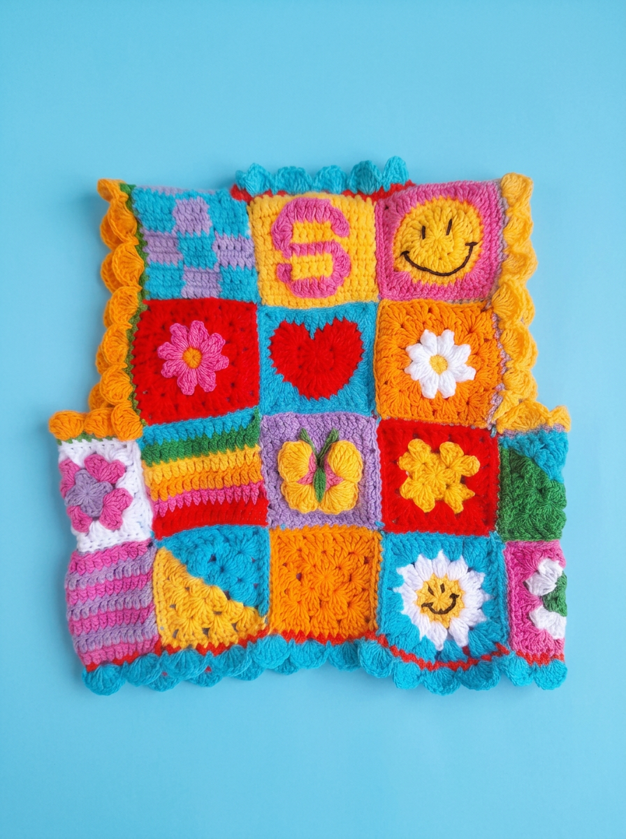 Hush and Stitch Toddler Colorful Patchwork Vest