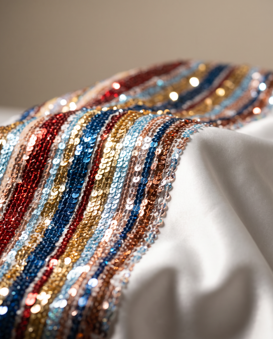 Kaafmoon White Aurora Sequins Abaya