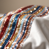 Kaafmoon White Aurora Sequins Abaya