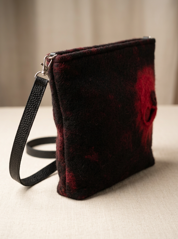 J circle Flamea Wet-Felted Bag