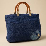 J circle Blue Marine Wet-Felted Bag