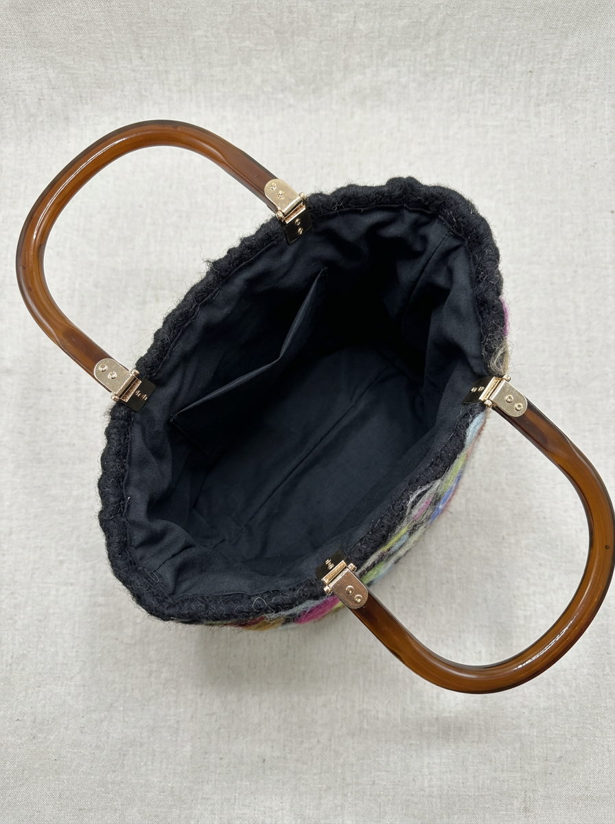 J circle Multi Circle Wet-Felted Bag