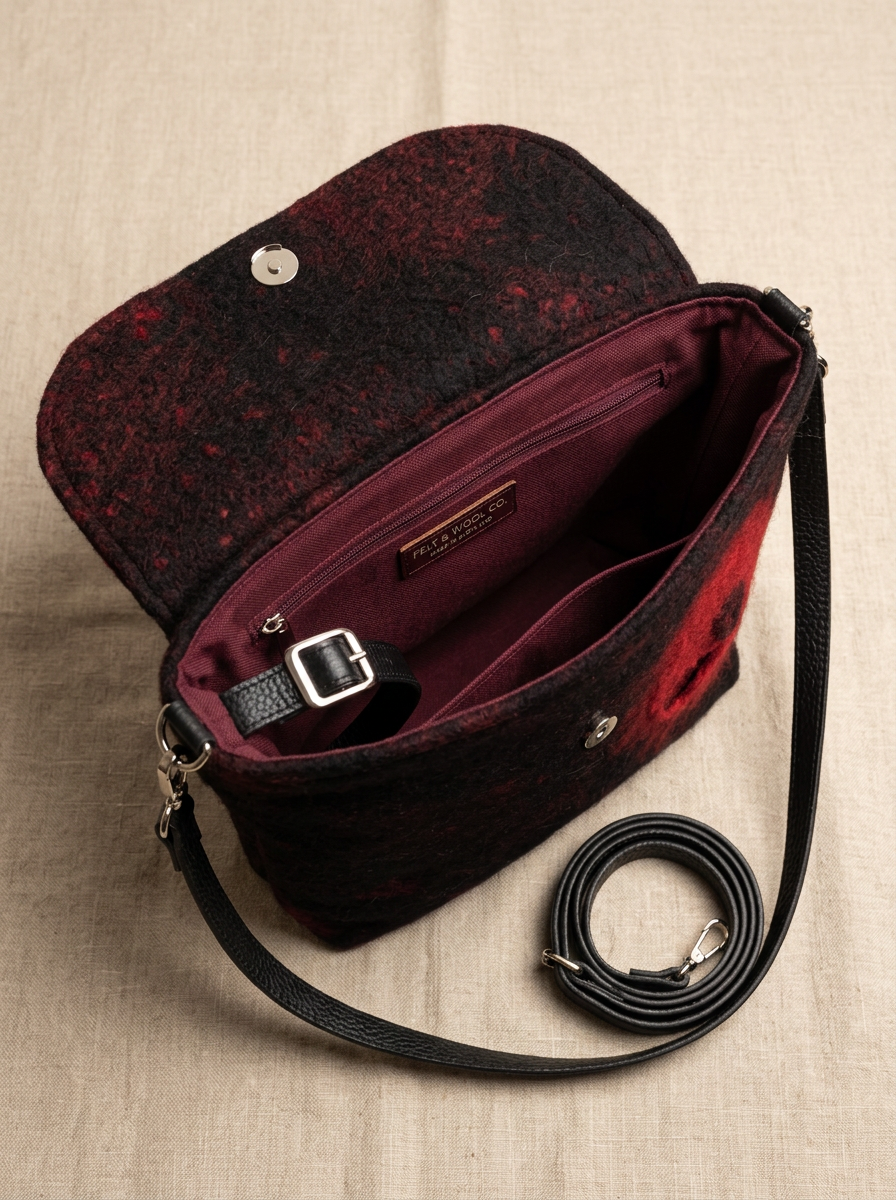 J circle Flamea Wet-Felted Bag