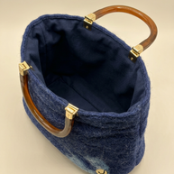 J circle Blue Marine Wet-Felted Bag