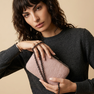 J circle Baby Rose Wet-Felted Clutch
