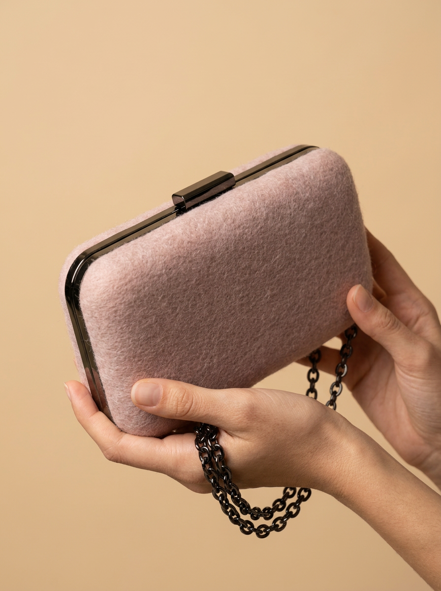 J circle Baby Rose Wet-Felted Clutch