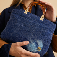 J circle Blue Marine Wet-Felted Bag