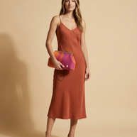 J circle Fushorange Wet-Felted Clutch