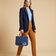 J circle Blue Marine Wet-Felted Bag