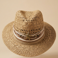 By Rita Raphael Camel Gold Starfish Straw Hat