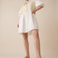 Tendresse Boutique White & Yellow Sequin Dress
