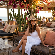By Rita Raphael Camel Gold Starfish Straw Hat