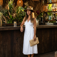 By Rita Raphael Brown Boho Straw Hat