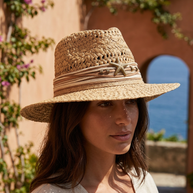 By Rita Raphael Camel Gold Starfish Straw Hat