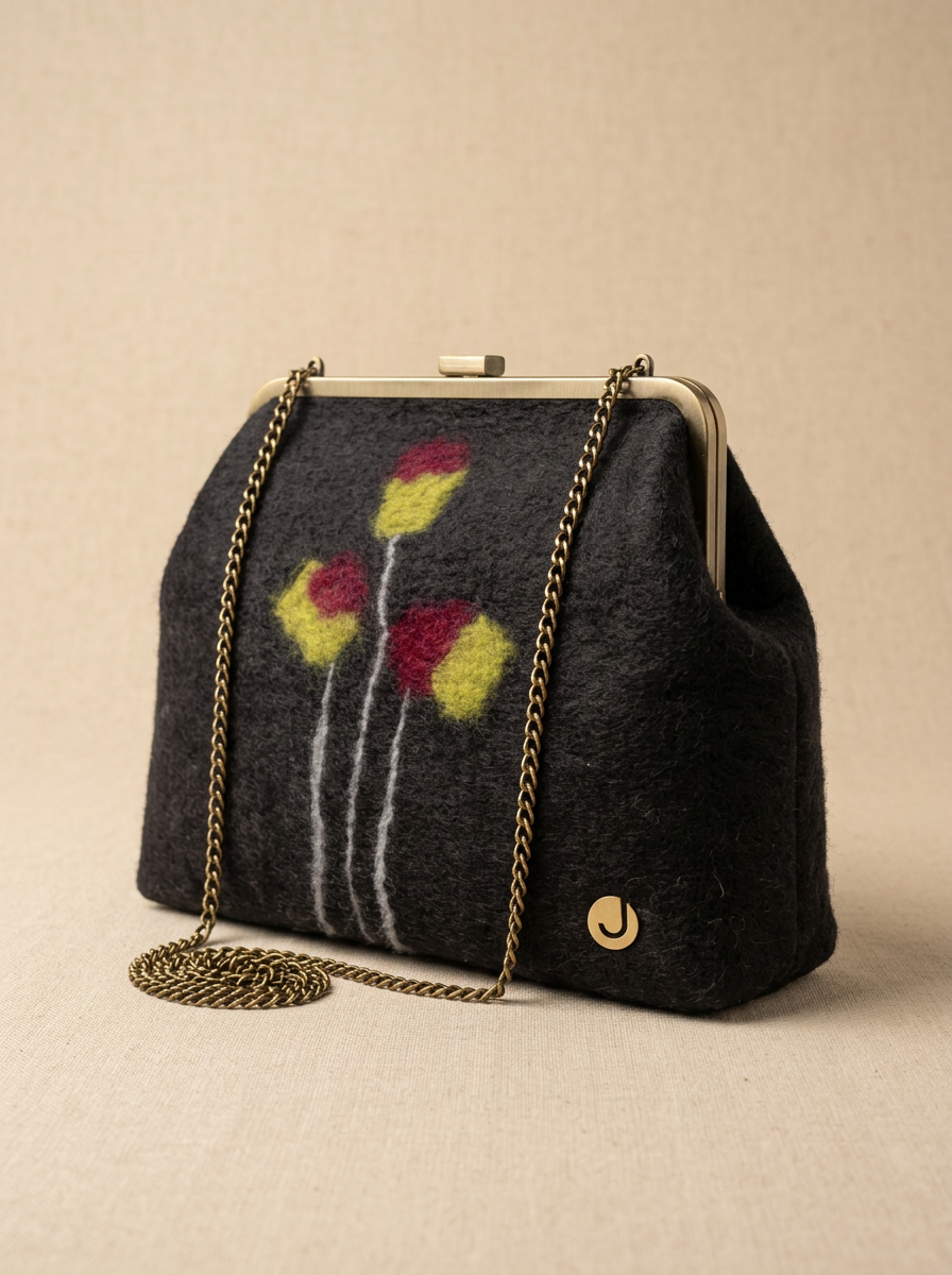 J circle Tulip Wet-Felted Clutch