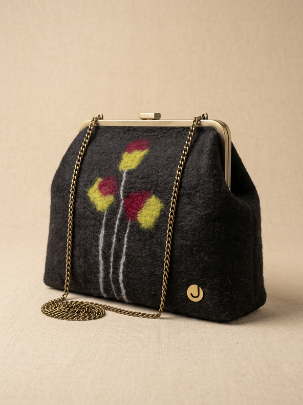 J circle Tulip Wet-Felted Clutch