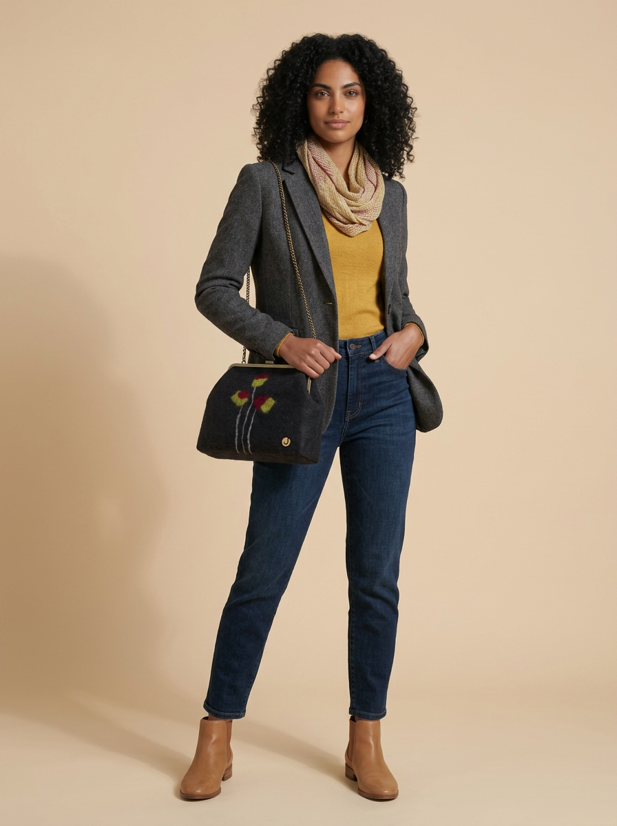 J circle Tulip Wet-Felted Clutch