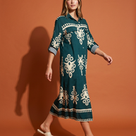 Tendresse Boutique Green Long-Sleeve Dress
