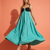 Tendresse Boutique Green & Black Backless Dress